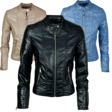 Giubbotto  Donna Giacca Eco Pelle  Giubbino Corto Leggero Casual Slim Deep Shop