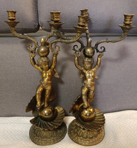 Antica coppia candelabri - antica,