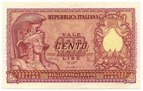 100 lire biglietto stato - 100, di