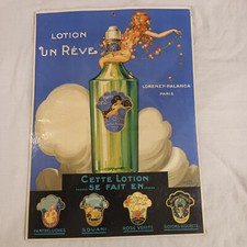 Carton Publicitaire Lorenzy Palanca vintage Lotion Un Rêve 1920 original