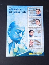 2003 ITALIA Pionieri dell'aviazione italiana BLOCCO FOGLIETTO Nuovo MNH 4 valor 