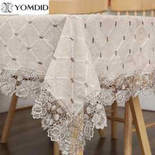 Tovaglia cotone ricamo pizzo