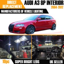 SET 10 PZ LAMPADINE LED AUDI A3 8P BIANCO AGGIORNAMENTO INTERNI SENZA ERRORI