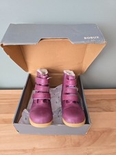 Stivali Bobux foderati in pelle di pecora, I Walk Aspen, prugna, taglia 31, nuovi con scatola