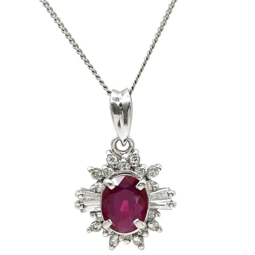 Collana rubino 70ct diamante - 0,70ct,