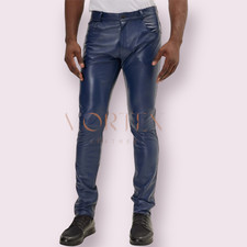 Pantaloni uomo pelle gay stile jeans pantaloni morbidi pecora gay uomo pelle