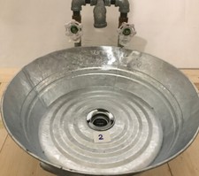 Rustic Sink Vessel Galvanized Bucket/Tub Industrial Pipe Faucet & Drain (Size 2)