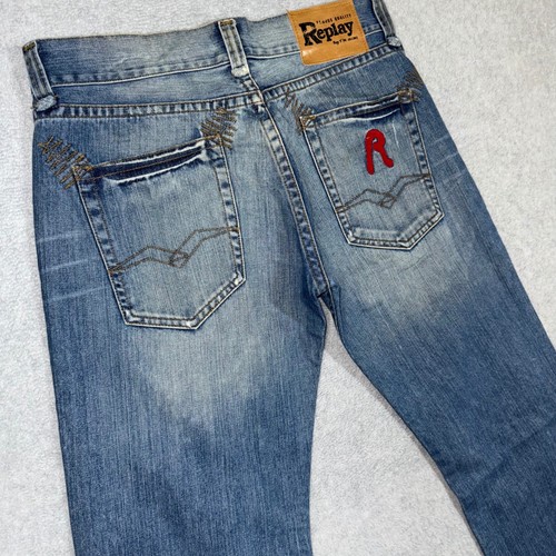 Replay mens straight leg jeans - leg,