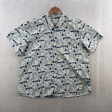 Camicia Kirrin Finch taglia 24 blu skateboard manica corta abbottonata androgina