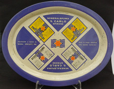 S. CARLO SPINONE ACQUA & BIBITE - VASSOIO LATTA PUBBLICITARIO - ANNI '50/60