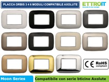 PLACCHE TECNOPOLIMERO 3 4 6 MODULI COMPATIBILE CON BTICINO AXOLUTE VARI COLORI