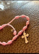 Lotto Bracciale Bracciali Macrame Rosario Croce Croci Argento 925 Regolabili 4 P