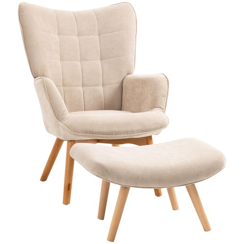 Homcom poltrona relax - poltrona, pouf