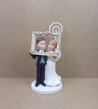 Cake Topper sopratorta materiale resina sposi ø 5, 5 x 10 h cm