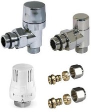 kit valvole radiatori 3/8 eleganti arredo cromate lucide con testa termostatica