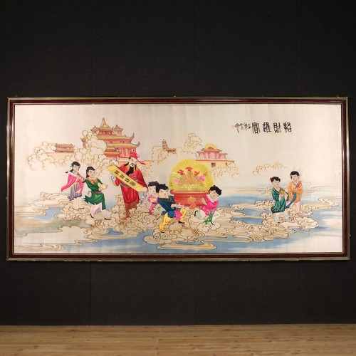 Grande quadro cinese ricamo - , su