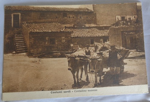 Cartolina costumi sardi - costumi,