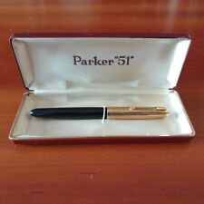 VINTAGE COLLEZIONE STILOGRAFICA PARKER " 51 " OTTIMA TAPPO ORO 12 CT. SCATOLA