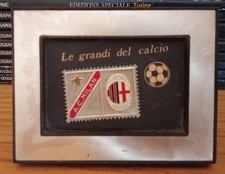 Francobollo AC Milan in argento 999 collezione "Le grandi del calcio" 1989 RARO