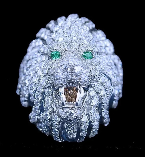 Anello uomo testa leone - testa,