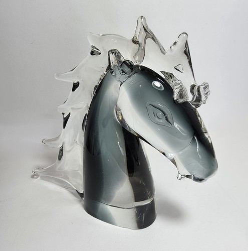 Scultura testa cavallo - cavallo, vetro