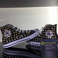 Converse All star Alte Nere personalizzate con borchie oro stella full Clean
