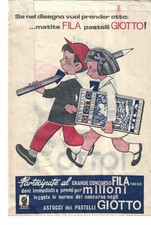 FILA GIOTTO PASTELLI MATITE BUSTA DI CARTA PUBBLICITARIA FRONTE RETRO VUOTA