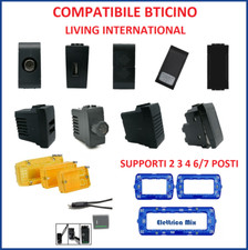 bticino Living International Light Compatibile Presa usb shuko interruttore nero