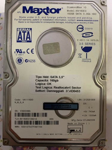 Hard disk sata 160gb - 3,5",