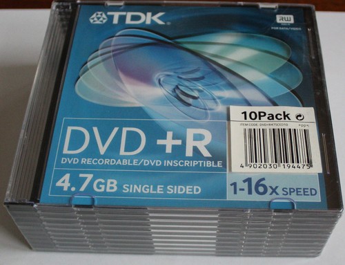 Confezione dvd r - da, tdk