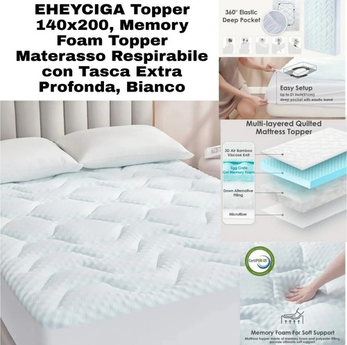 Topper matrimoniale 140x200 - topper,