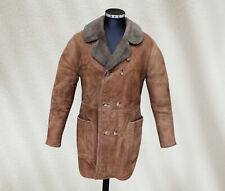 Cappotto pelle montone shearling doppiopetto vintage taglia L