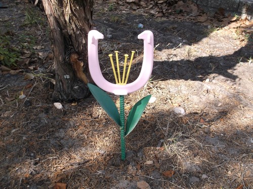 Fiore ferro cavallo rosa - ferro, di