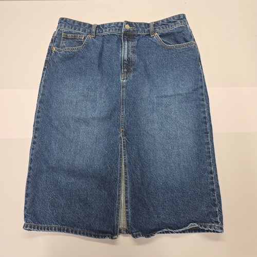 Gonna midi donna blu denim - gonna,