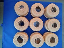 LOTTO 9 GOMITOLI COTONE COLORE ECRU PER LAVORI UNCINETTO E CUCITO