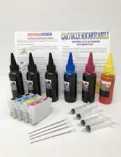 4 CARTUCCE RICARICABILI AUTORESET PER EPSON 29XL + 600ML STAMPANTE XP-247 XP-442