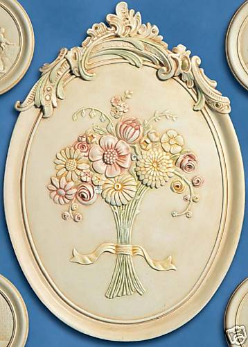 Bassorilievo con fiori stucchi - bassorilievo,