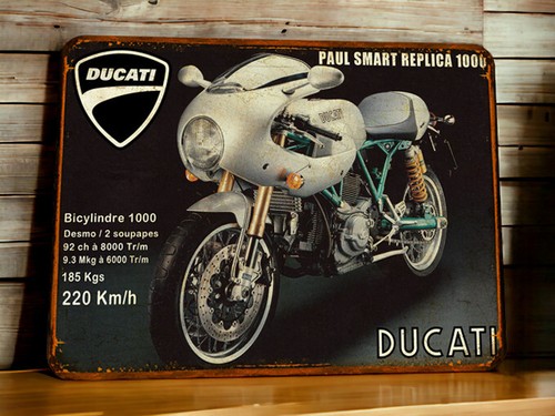Plaque métal ducati 1000 paul - plaque,