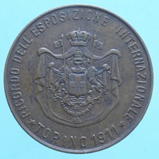 TORINO ESPOSIZIONE INTERNAZIONALE MEDAGLIA 1911 BRONZO COLLEZIONE NUMISMATICA