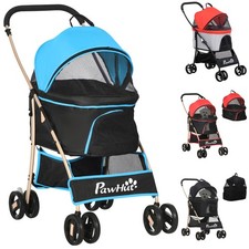 PawHut Passeggino per Cani Pieghevole con Tettuccio e Trasportino Rimovibile