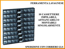 Set 10 cassettiere multibin 9 posti per organizzazione officina,casa,garage