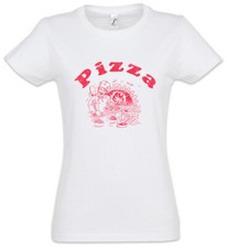 Pizza Box II Maglietta Donna Maker Italia Divertente Simbolo Insegna Logo Fuoco Pizzeria