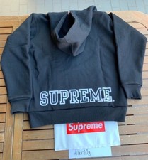 SUPREME NYC Thermal Hoodie - Made in Canada -Black-White Logo-Supreme Box Logo