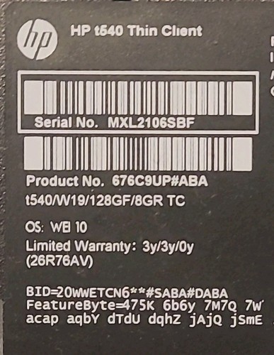 T540 amd ryzen - hp, r1305g