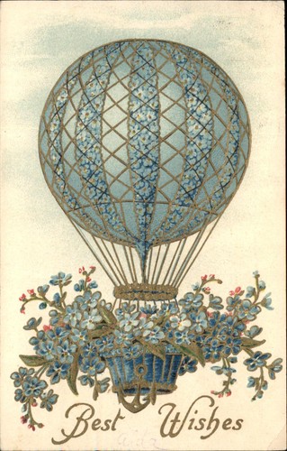 Palloncino floreale blu con