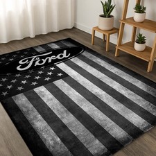 Tappeto Ford, tappeto bandiera americana, tappeto patriottico, regalo amante dell'auto, tappeto decorazione garage