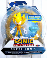 Modern Super Sonic con Blue Chaos Emerald the Hedgehog 4" pollici Jakks...