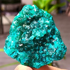 Emerandina dioptasi verde naturale 56G + pietra preziosa azzurra grappolo minerale esemplare