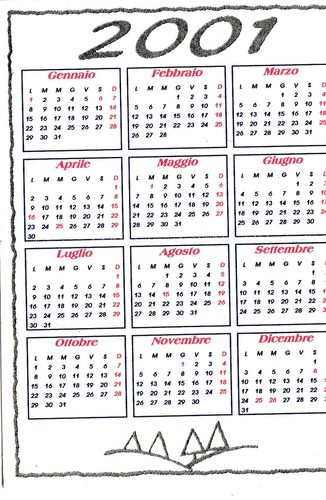 Calendarietto natale anno - calendarietto,