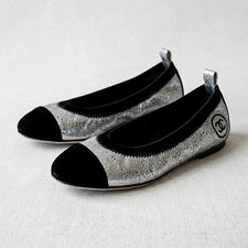 Chanel Silver Metallic Leather